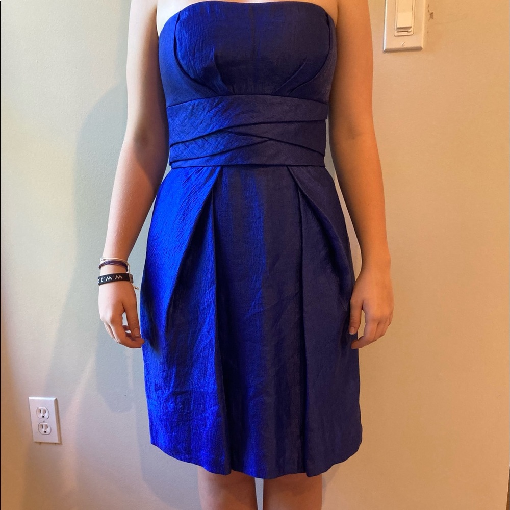 MaxandCleo Sapphire Blue Strapless Homecoming Prom Formal Dress Womens 6 NEW